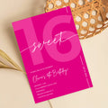 Modern Pink Sweet 16th Birthday Invitation – Editable Canva Template