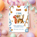 Wild & Cute Tiger 1st Birthday Invitation – Editable Canva Template