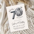 Editable 70th Birthday Photo Invitation Canva Template Silver Balloon Minimalist Party Invite Instant Download