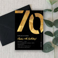 Elegant Black & Gold 70th Birthday Invitation Template | Editable Birthday Party Invite | Instant Download Canva