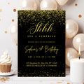 Elegant Black & Gold Surprise Birthday Invitation – Editable Canva Template