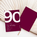 Elegant Burgundy 90th Birthday Invitation Template | Chic Ninety Milestone Party Invite | Editable & Instant Download