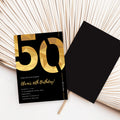 Elegant Black & Gold 50th Birthday Invitation Template | Editable Birthday Party Invite | Instant Download Canva