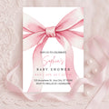 Elegant Pink Bow Girl Baby Shower Invitation – Editable Canva Template