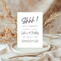 Elegant Black Calligraphy Surprise Party Invitation – Editable Canva Template