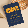 Hello Eighty Navy Blue 80th Birthday Invitation | Modern Milestone Party Invite | Elegant Birthday Celebration