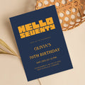 Hello Seventy Navy Blue 70th Birthday Invitation | Modern Milestone Party Invite | Elegant Birthday Celebration