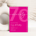 Modern Pink 70th Birthday Invitation | Minimalist Editable Canva Template