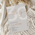 Modern Beige & Gold 30th Birthday Invitation – Editable Canva Template