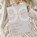 Modern Beige & Gold 90th Birthday Invitation – Editable Canva Template