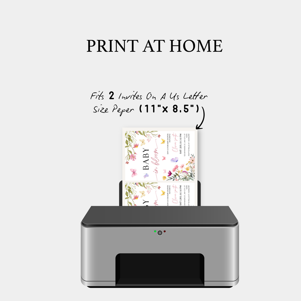 Baby in Bloom Wildflower Baby Shower Invitation Template | Editable Floral Garden Baby Shower Invite | Printable Boho Spring Baby Shower