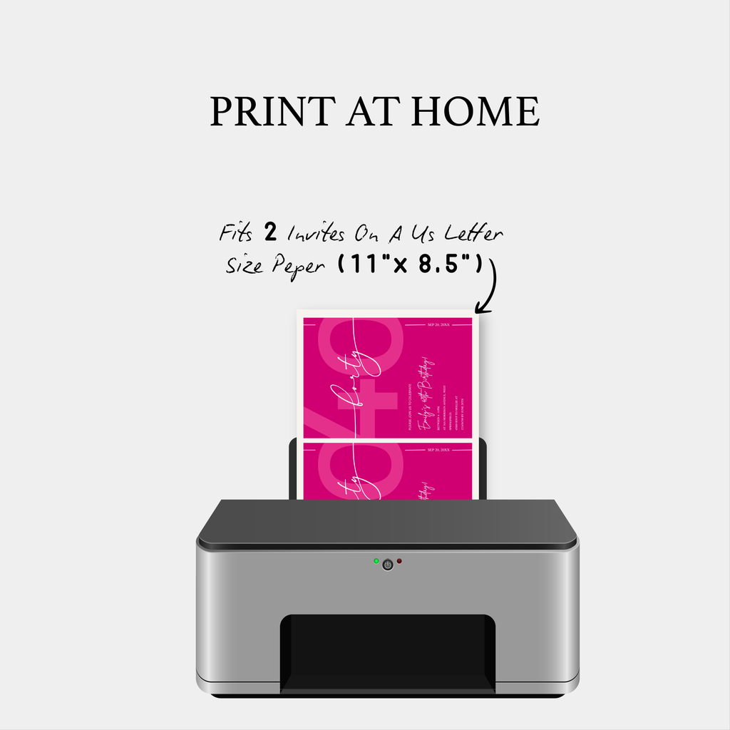 Modern Pink 40th Birthday Invitation | Minimalist Editable Canva Template
