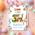 Wild & Cute Tiger 3rd Birthday Invitation – Editable Canva Template