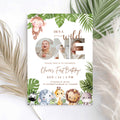 Editable Wild One Jungle 1st Birthday Photo Invitation | Safari Baby Canva Template – Instant Download